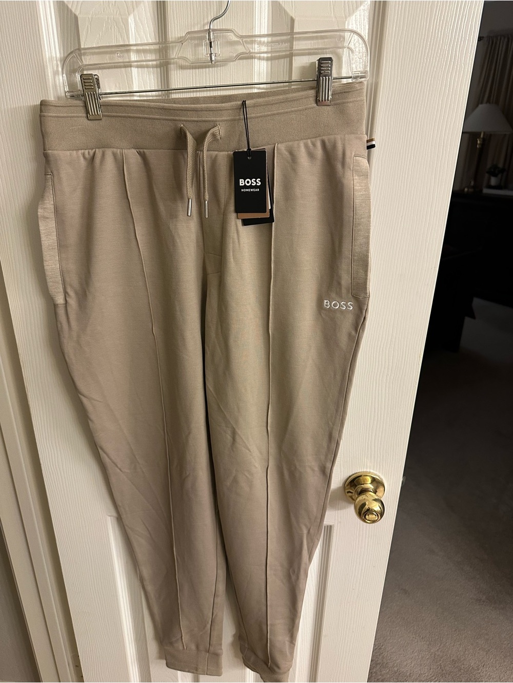 Hugo Boss Men's Slim Pleated Joggers — Taupe